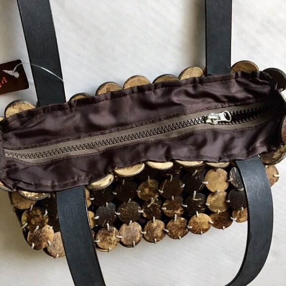 Hand-Crafted Coconut Shell Shoulder Bag - Picture 3 of 8
